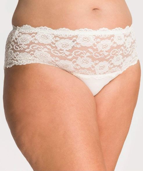 Ava & Audrey Greta Lace and Cotton Brief 2 Pack - Ivory