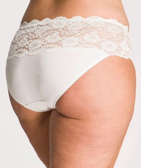 Ava & Audrey Greta Lace and Cotton Brief 2 Pack - Ivory