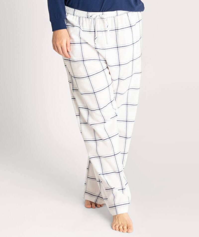 Ava & Audrey Amelia Brushed Cotton Pant - Ivory Sleep / Lounge 