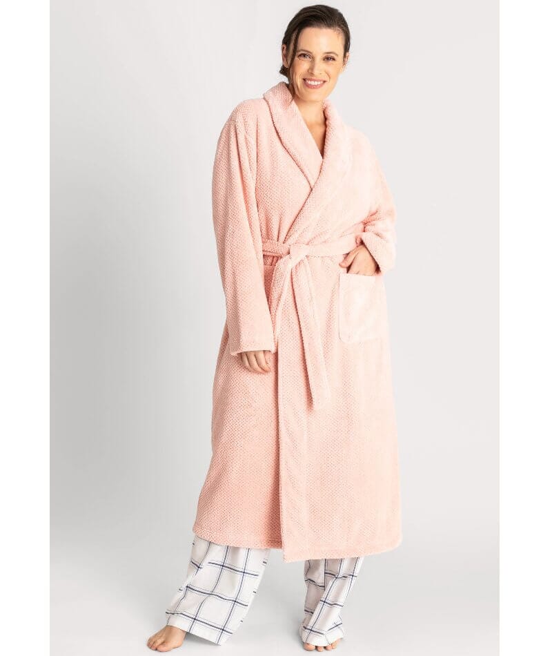 Ava & Audrey Betty Jacquard Fleece Robe - Blush Sleep / Lounge 