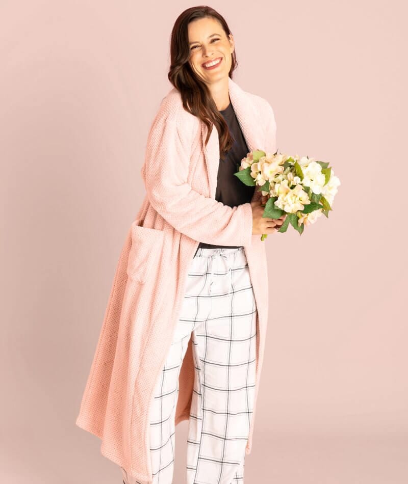 Ava & Audrey Betty Jacquard Fleece Robe - Blush Sleep / Lounge 