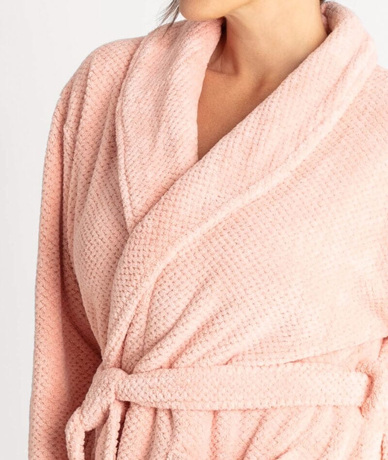 Ava & Audrey Betty Jacquard Fleece Robe - Blush Sleep / Lounge 