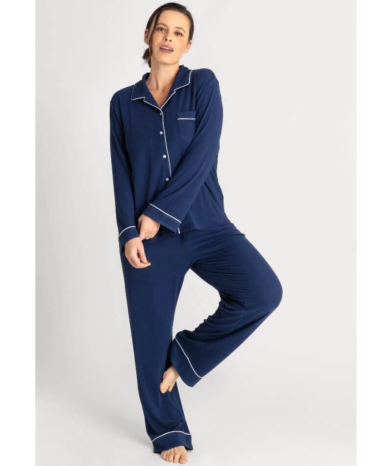 Ava & Audrey Maddison Knit Lounge PJ Set - Navy Sleep / Lounge 