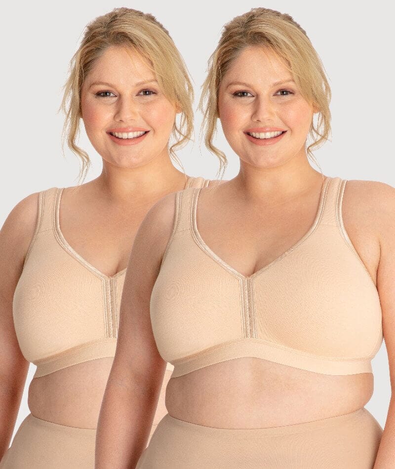 Ava & Audrey Faye Cotton Wire-free Support Bra 2 Pack - Frappe Bras 