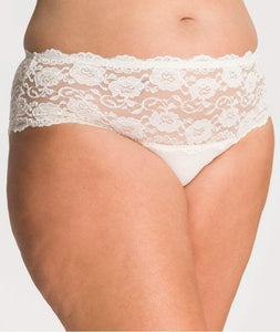 Ava & Audrey Greta Lace and Cotton Brief - Ivory