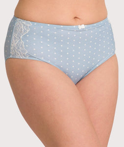 Ava & Audrey Jacqueline Full Brief with Lace - Blue/Ivory