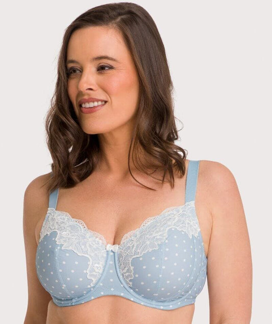 Ava & Audrey Jacqueline Full Cup Underwired Bra - Blue/Ivory Bras 