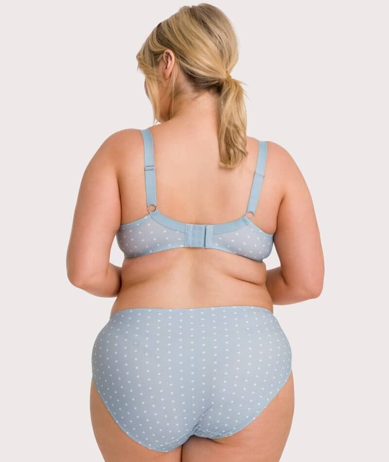 Ava & Audrey Jacqueline Full Brief with Lace - Blue/Ivory Knickers 