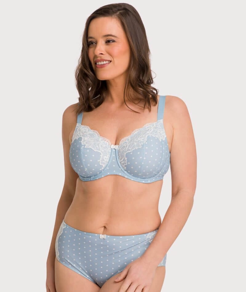 Ava & Audrey Jacqueline Full Cup Underwired Bra - Blue/Ivory Bras 