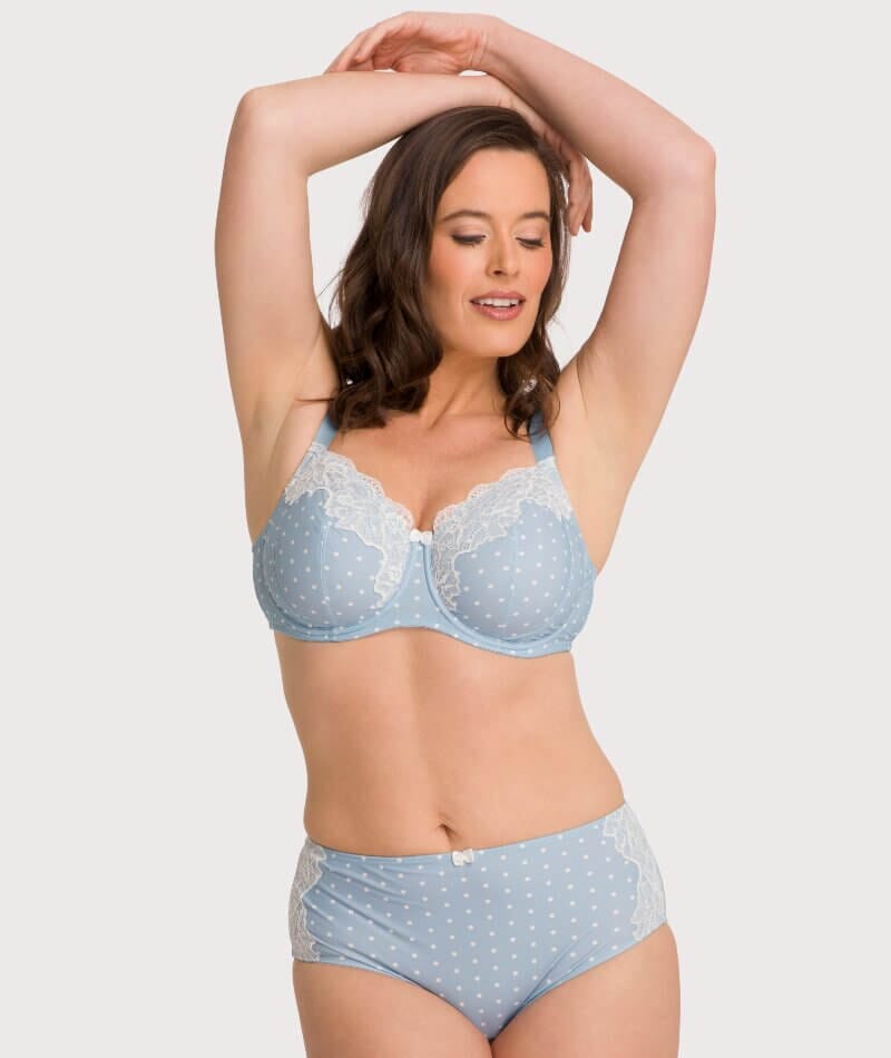 Ava & Audrey Jacqueline Full Cup Underwired Bra - Blue/Ivory Bras 