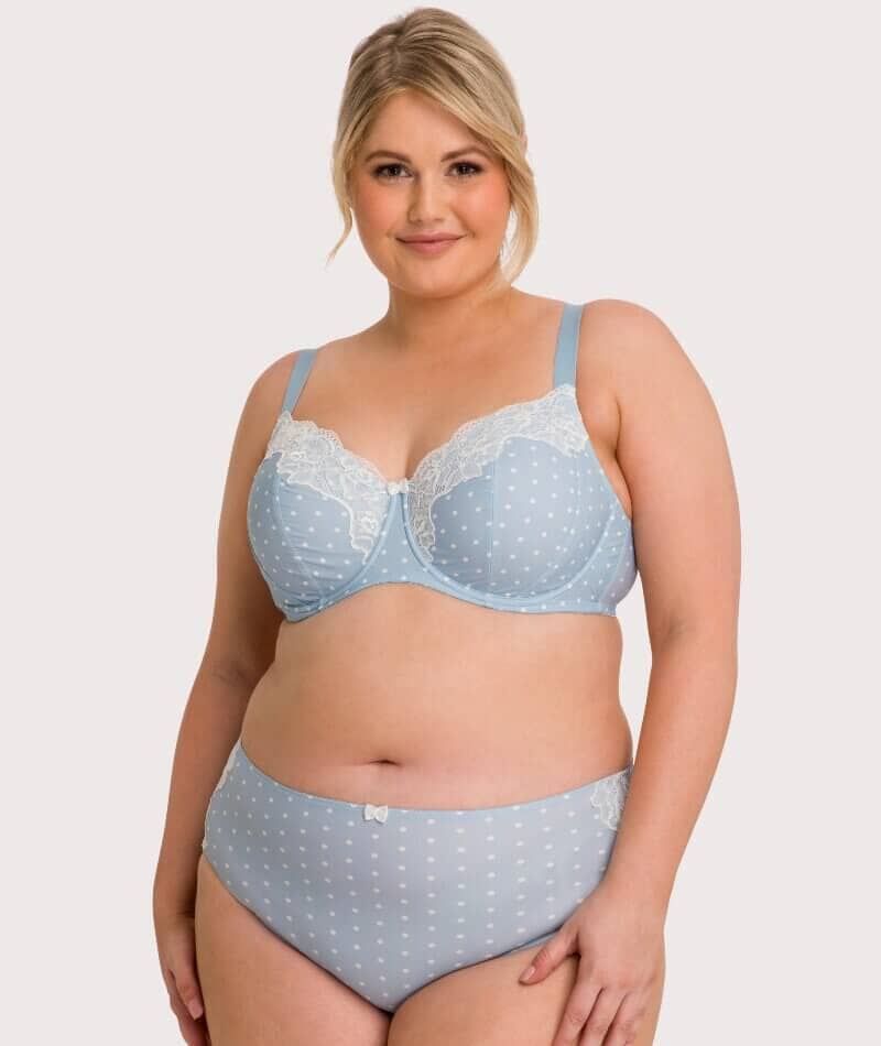 Ava & Audrey Jacqueline Full Cup Underwired Bra - Blue/Ivory Bras 