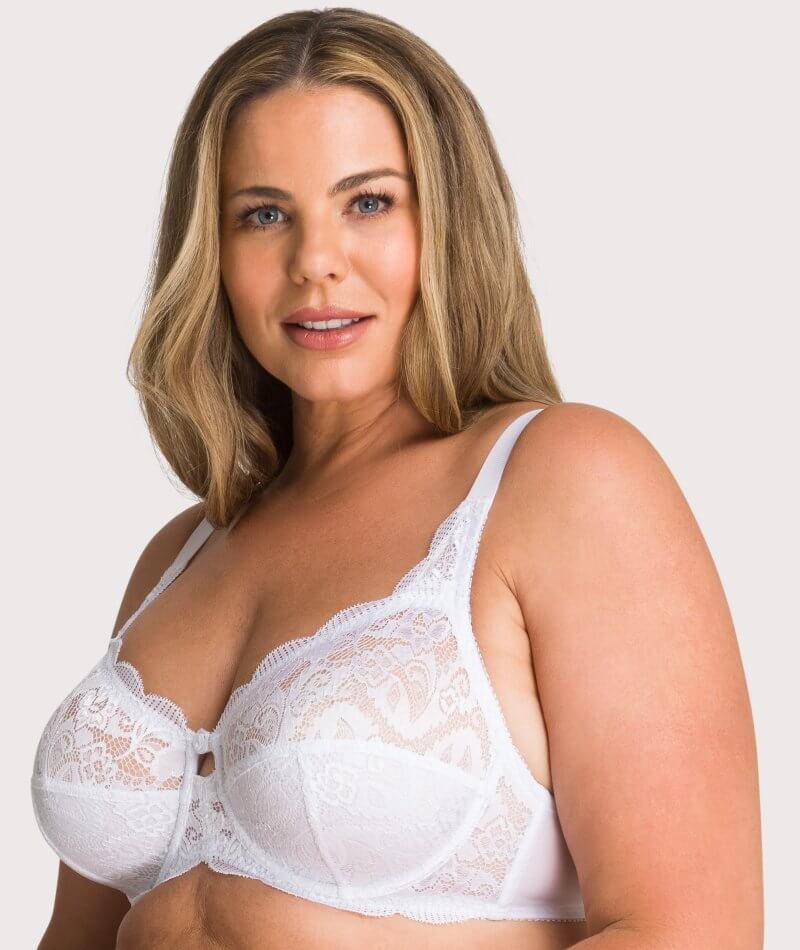 Ava & Audrey Lucille Lace Underwired Full Cup Bra - White Bras 