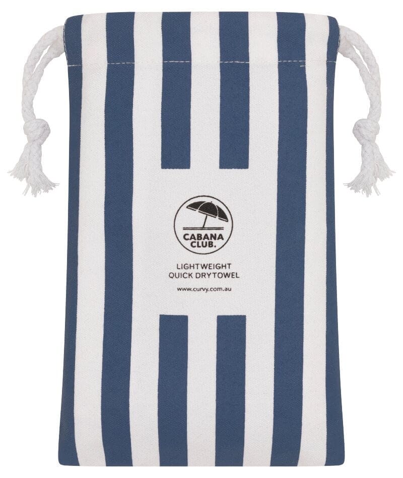 Cabana Club Quick Dry Towel - Navy/White Stripe Swim 