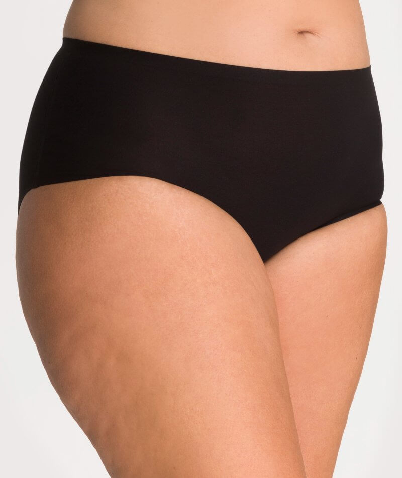 Underbliss Invisibliss No Show Seamless Full Brief - Black Shapewear 