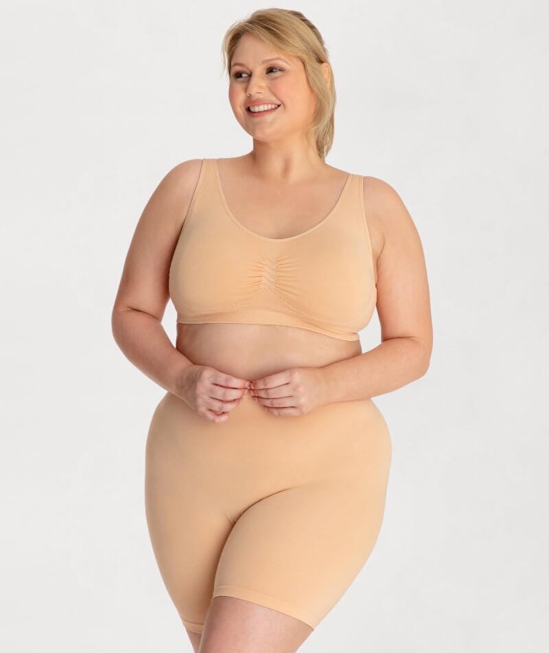 Underbliss Seamless Bamboo Blend Anti-Chafing Shorts - Frappe Shapewear 